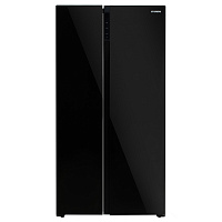 Холодильник SIDE-BY-SIDE Hyundai CS5003F черное стекло