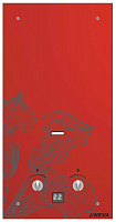 Газовый водонагреватель Нева 4510 Glass (красный цветок)